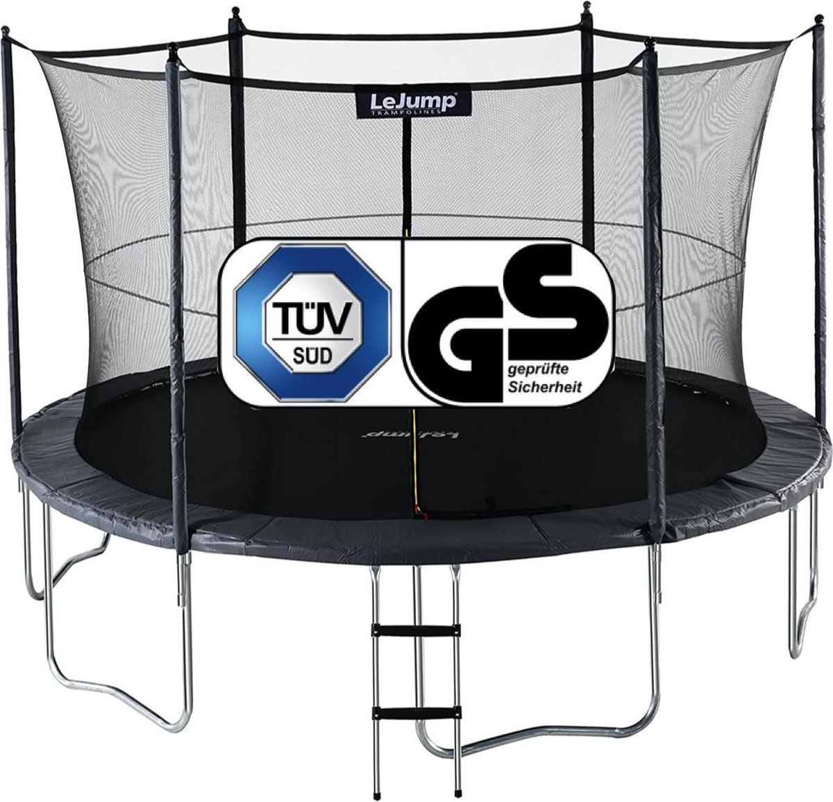 LeJump Trampoline SkySurf Ø 290cm | incl. veiligheidsnet en ladder